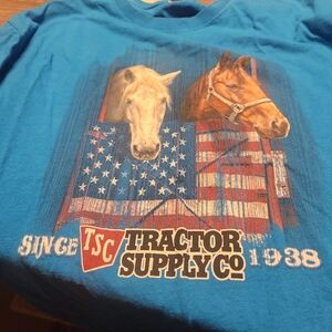 Blue Womens Xl Shirt with Horse Print